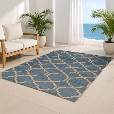 Tapis gris intérieur et extérieur Trellis