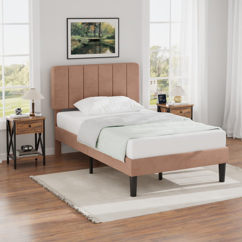 Ensemble de chambre à coucher rembourrée 3 pièces, Lit simple