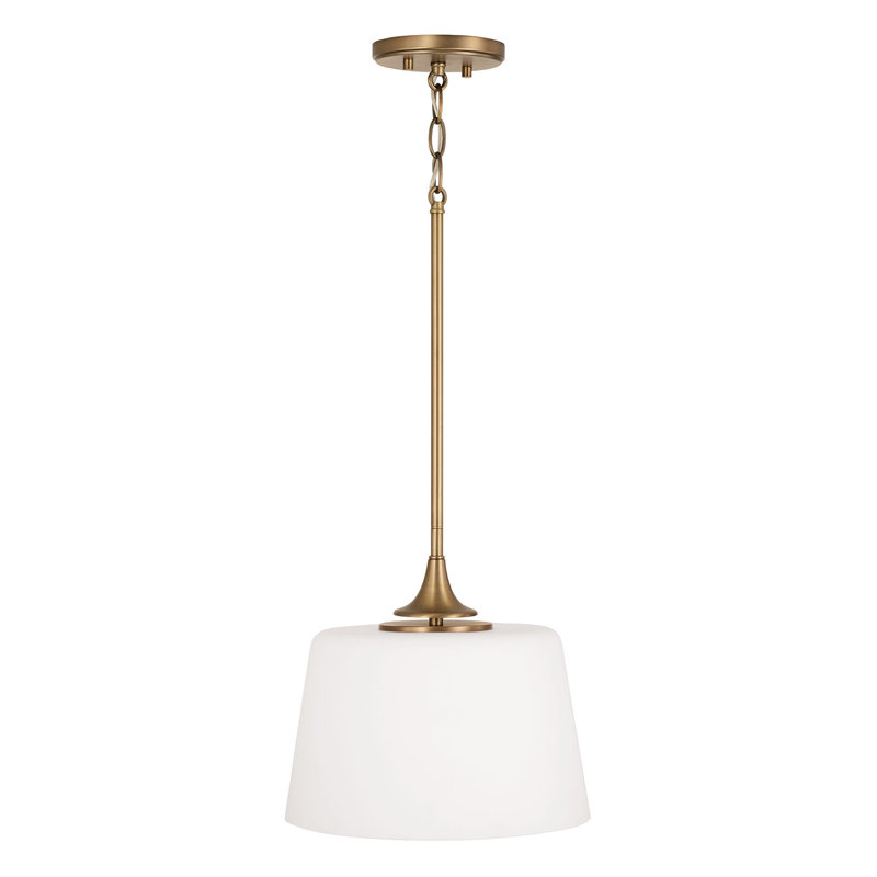 Luminaire suspendu simple 1 lumière Empire, Laiton vieilli