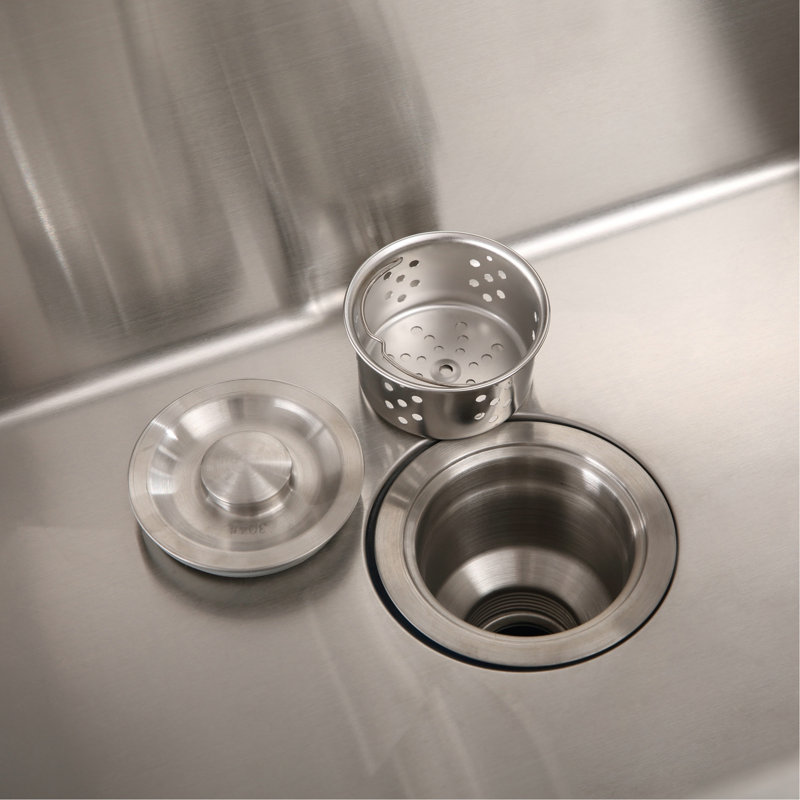 24In Stainless Steel Washing Sink W/ Faucet Hoses And Drain Head Only