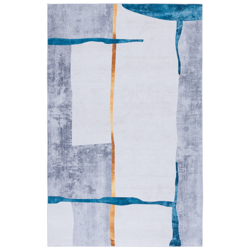Abstract Tacoma Performance Machine Washable Abstract Rug, Rectangle 4' x 6'