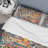 Yellow and Blue Patchwork - Abstract Duvet Cover Set - Microfiber Polyester-22624964