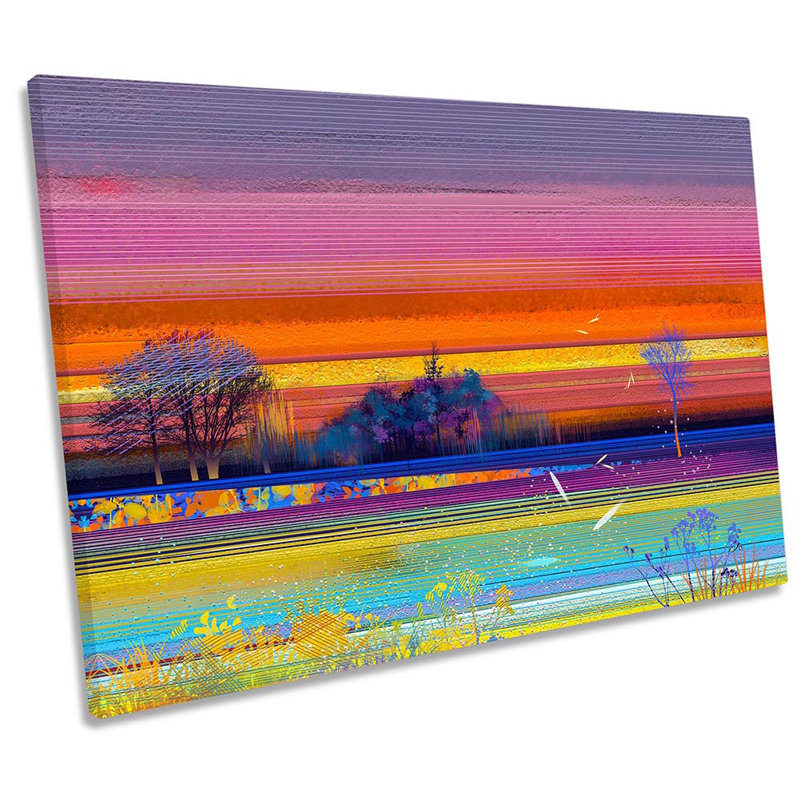Sunset - Wrapped Canvas Painting, 91.4cm H x 137.2cm W
