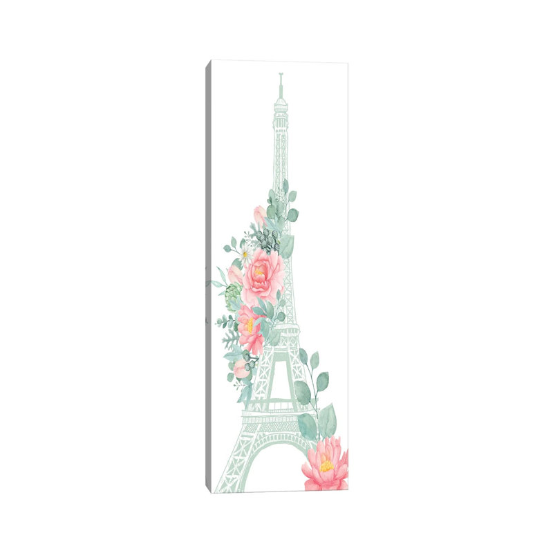 Mint Paris I 1 Piece Wrapped Canvas Panoramic Wall Art, 152.4 cm H x 50.8 cm W x 1.91 cm D