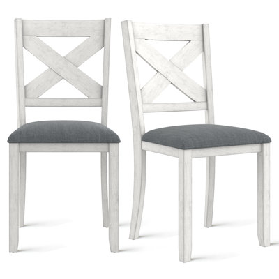 Dining Chairs Solid Wood Frame Kitchen Seat, Armless Upholstered Chair With Solid Rubber Wood Legs For Dining Room,Kitchen by Gracie Oaks