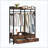 Rustic Freestanding Closet Organizer Garment Rack 4 Drawers 8 Hooks Shelves Hanging Rod
