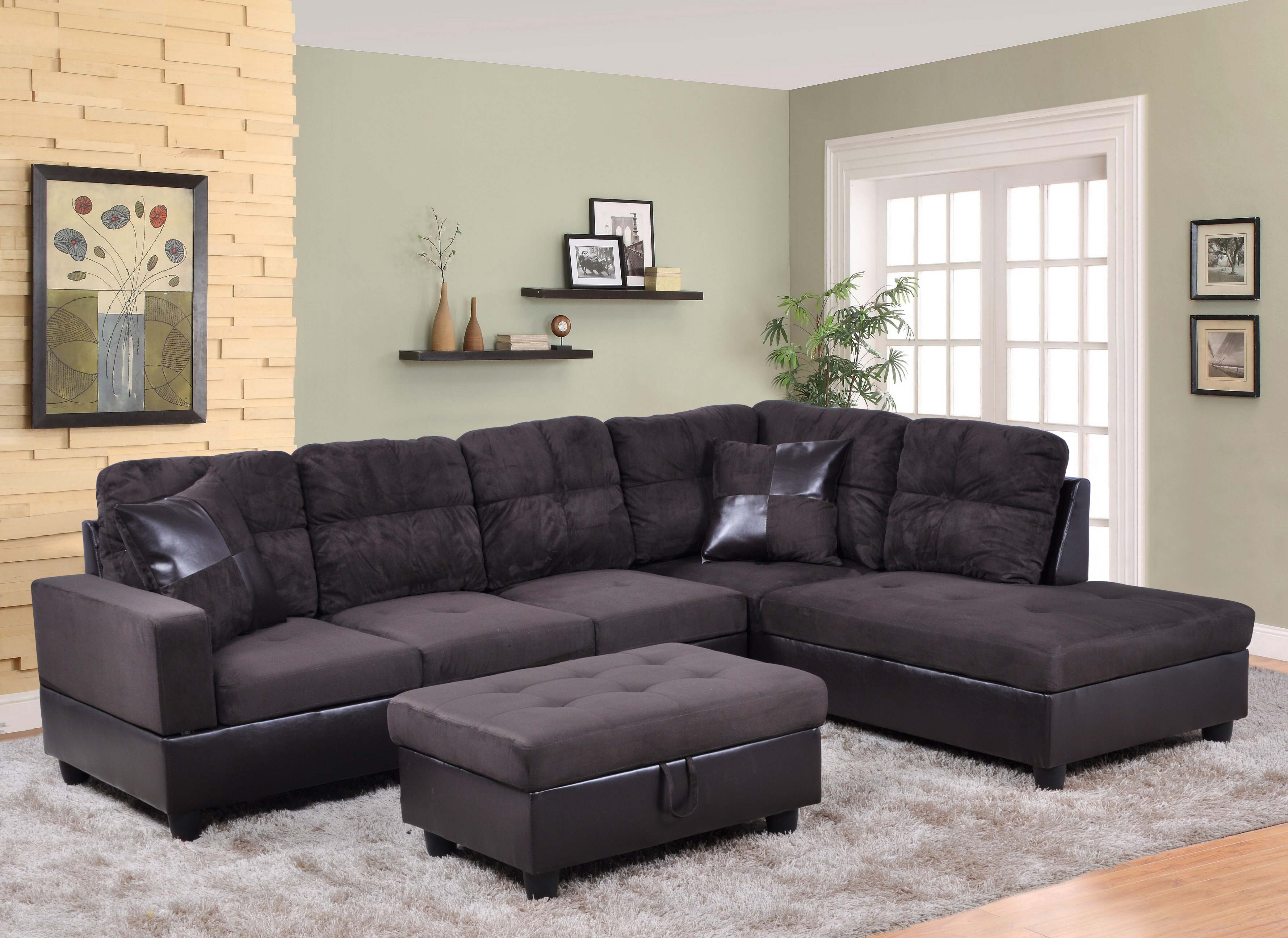 Everly Quinn Kaneisha 3 - Piece Upholstered Sectional & Reviews | Wayfair