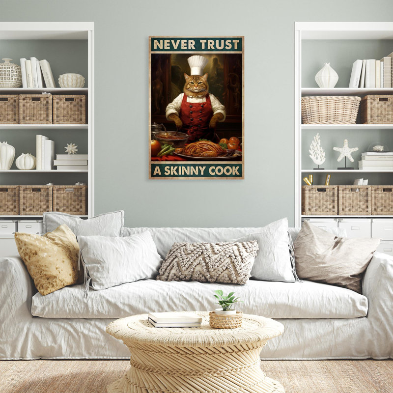 «Never Trust A Skinny Cook», impression sur toile, H 36 po x l 24 po x P 1,25 po