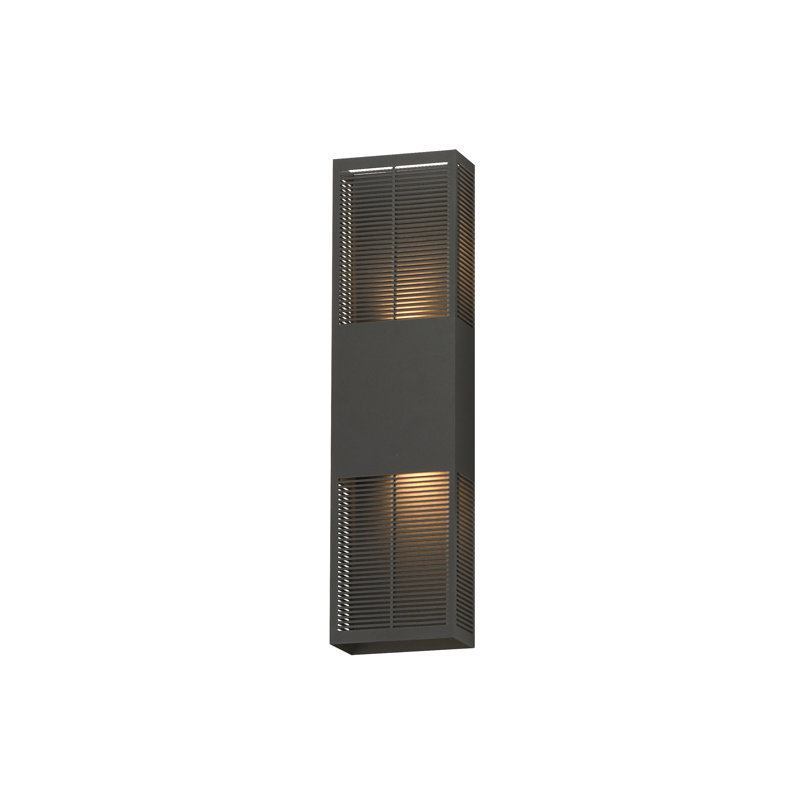 Grille-Fixation murale d'extérieur, H 24 po x l 6,25 po x P 3,25 po, Bronze architectural