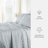 100% 300 TC Cotton Sateen 4 Piece Bohemian Garden Pattern Sheet Set, Blue-105688951