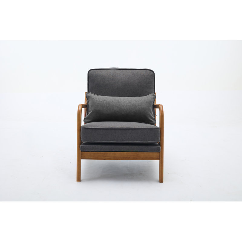 Fauteuil rembourré, Lin gris foncé