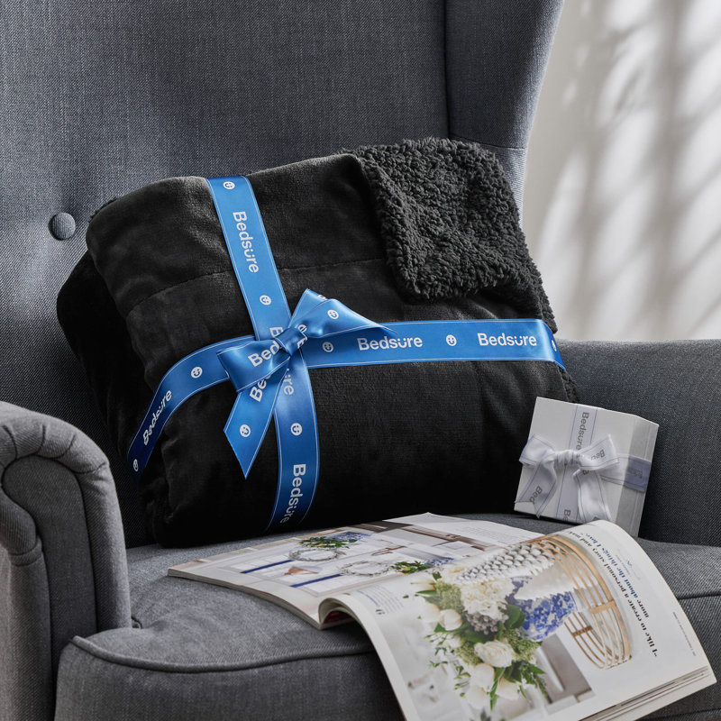 Couvertures en polaire pour lit Bedpa, Lit simple, Noir