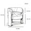 Fauteuil d'appoint confortable, recouvert d'un tissu bouclé contemporain, aux lignes cylindriques harmonieuses et offert en plusieurs coloris. Revêtement en tissu pour fauteuil - Design et confort d'assise.
