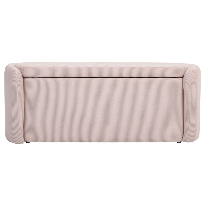 Corduroy Storage Bench for Bedroom,Bed End Ottoman Bench with Storage,Modern Oval Storage Bench with Seating for Living Room,Entryway,Window ( 45”)