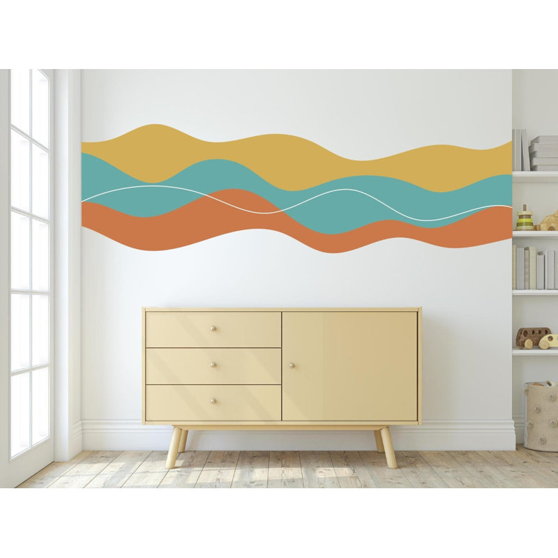 Adhésif décoratif rétro, rayures rétro, rayures rétro, décalcomanie, art mural rétro, rayures rétro, art mural moderne
