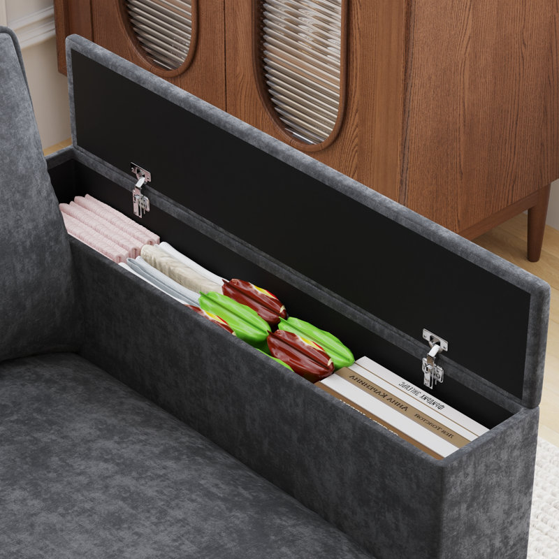 Canapé modulaire en forme de U de 137 po avec repose-pieds et accoudoirs de rangement, Polyester gris