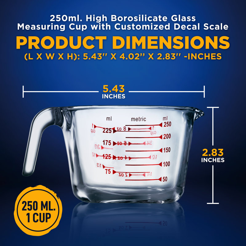 NutriChef Glass Measuring Cup