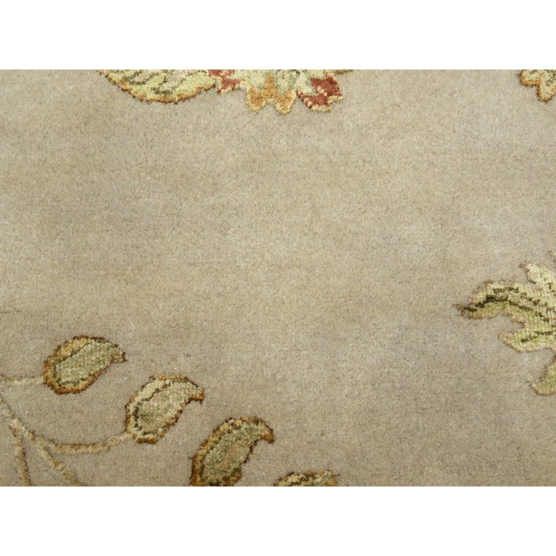 Tapis blanc en laine et en soie noué à la main 8 pi x 9 pi 9 po 827218CEEE50468B929F16FD6BC191B7
