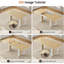 Ensemble de table de salle à manger 5 pièces pour 4 à 6 personnes, table de cuisine extensible de 63 po et 4 coussins, table de salle à manger avec panneau en MDF et structure en métal -556586555-556586552