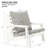 Hips All Patio With Cushion, White/Grey, Heat-Treated Wood Grain White All-Weather Lightweight & Easy To Move