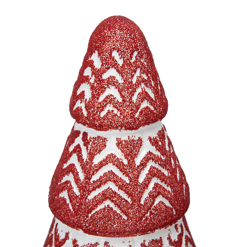 5X5x10'' Red Glittered Christmas Tree