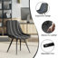 Ensemble de 2 chaises de salle à manger en cuir polyuréthane noir - Conception ergonomique à point diamant avec structure en fer