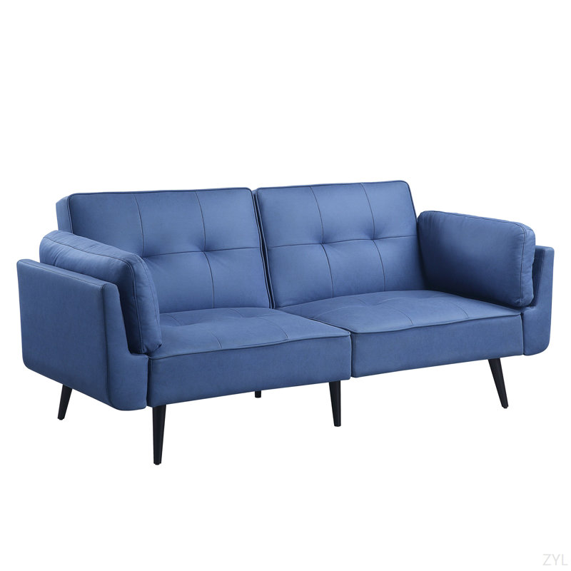 Canapé et repose-pieds réglables en tissu bleu