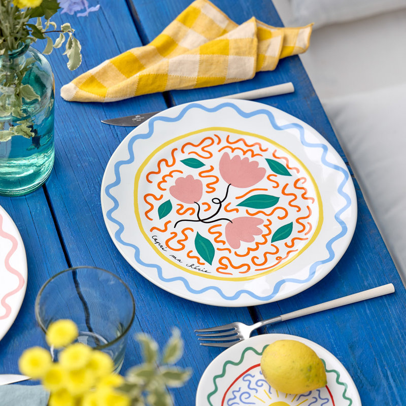 Summer Bliss Handmade Stoneware Dinner Plate