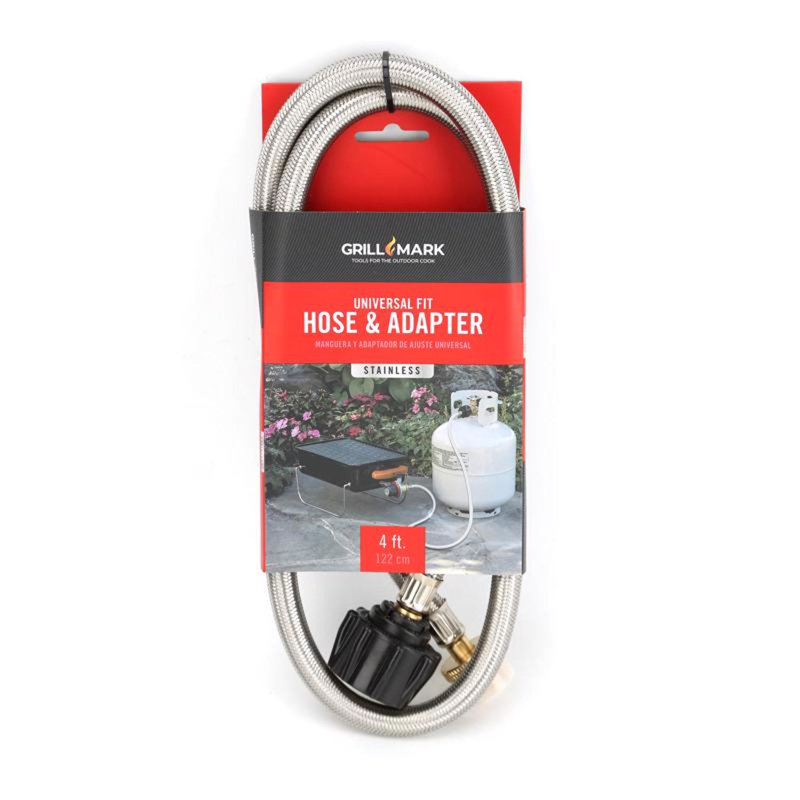 48-inch Stainless Steel Gas Line Hose and Adapter for Grills