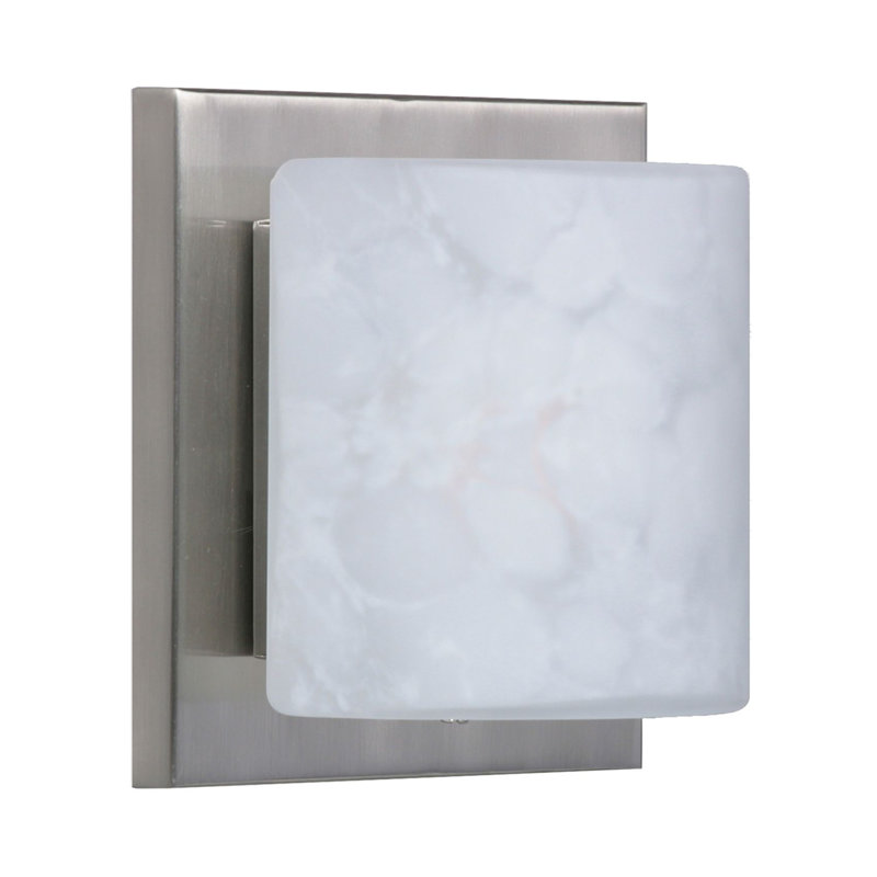 Applique murale 1 lumières Marquard, Carrera, Nickel satiné, Incandescente