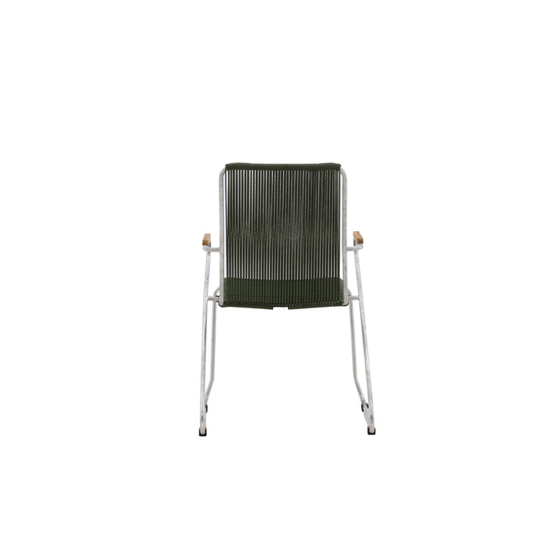 Jalisia Patio Dining Side Chair, Silver, Green