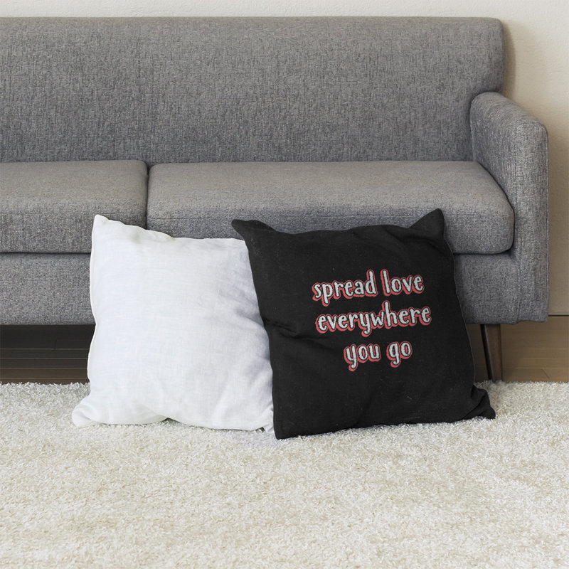 Coussin de sol à motif d’amour spread, 40 po x 40 po, Rouge