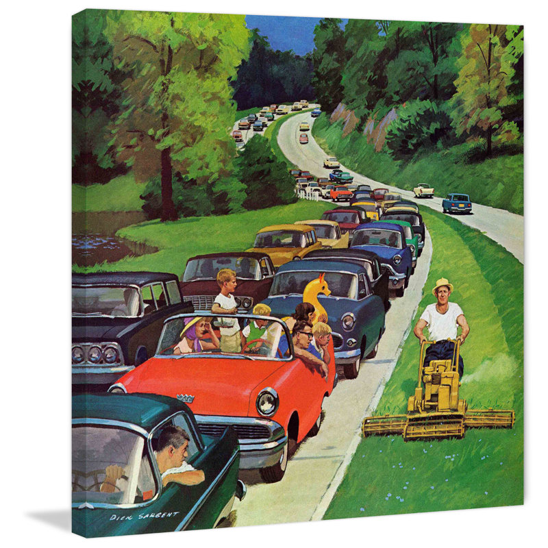 The Lawn Mower - Wrapped Canvas Print, 46cm H x 46cm W