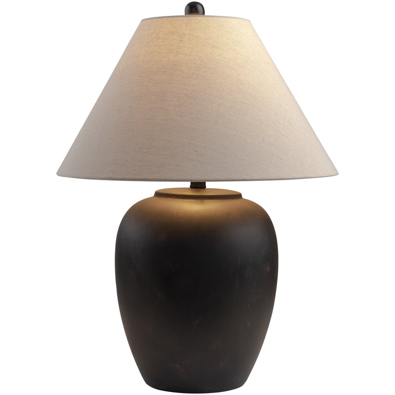 Lampe de table en céramique Eustacia, Noir