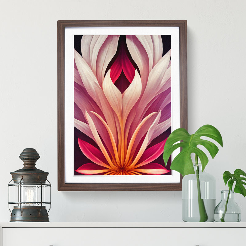 The Inquisitive Flower - Single Picture Frame Print, 64cm H x 46cm W x 2cm D, Walnut Framed