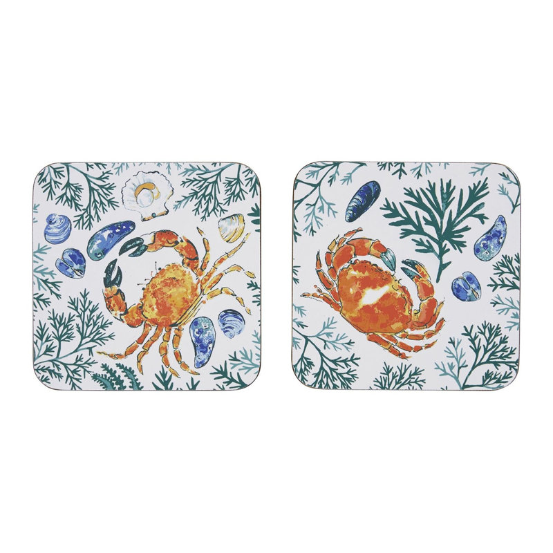 Shellfish Square 4 Piece Coaster Set