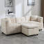 204cm Modular 3-Seater Corner Sofa with Movable Storage Ottoman and Scatter Cushions-1899021678