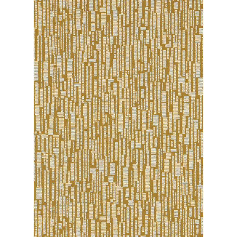 Series Geometric Metallic Wallpaper Roll, Saffron