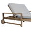 Chaise longue inclinable longue en acacia de 76,2 po avec coussins-178480202