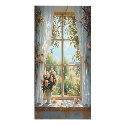 Serviette de plage en microfibre surdimensionnée Sunlit Roses roses, serviettes de piscine à séchage rapide sans sable, drap de bain léger et absorbant pour les vacances de natation de voyage, 50 x 60 po et un sac en toile de style chinois gratuit est inclus