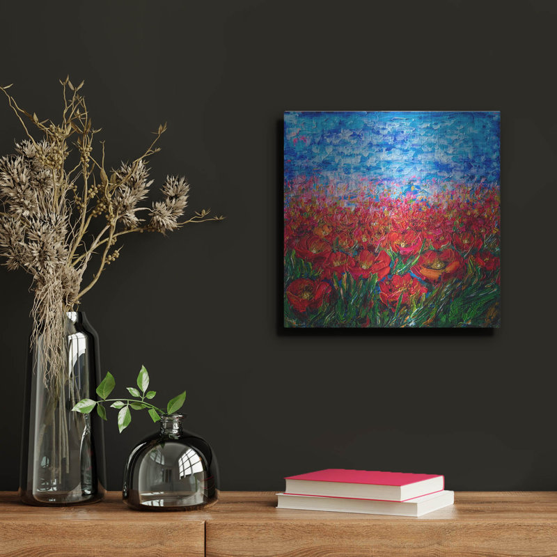 «Red Poppy Field» par Lena Owens, H 12 po x l 12 po
