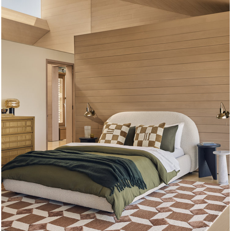 Sadarius Upholstered Fabric Bed with Rounded Headboard
