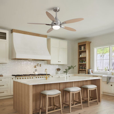 52" Traditional Ceiling Fans With Lights Led Ceiling Light With Fan For Living Room, Kitchen