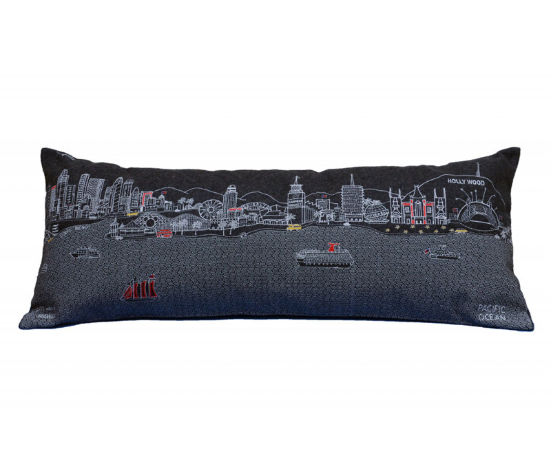 Coussin Los Angeles Skyline, Noir