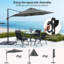 Parasol de patio en porte-à-faux 9 pi avec auvent de protection contre le soleil-761984786