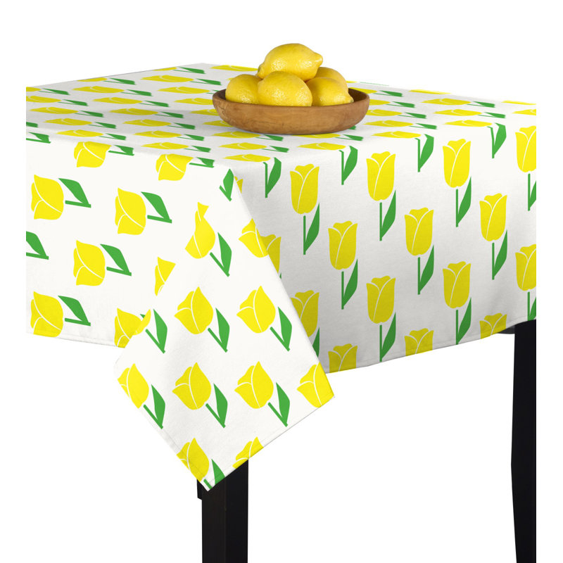 Caius Spring Tulips Orange Tablecloth, Yellow