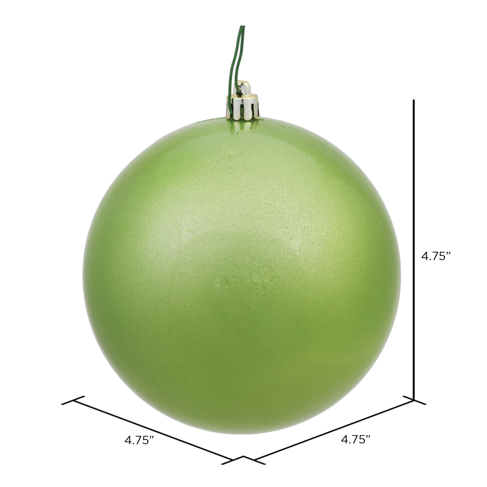 Christmas Ball Ornament, Celadon, 4.75" H x 4.75" W x 4.75" D