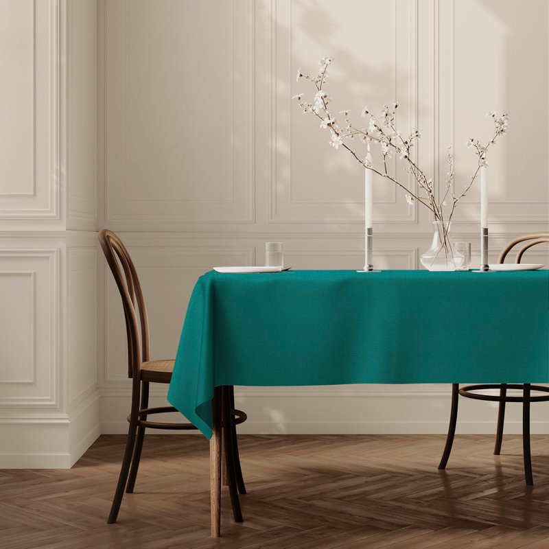 140×180cm (55×70in) Rectangular Premium Fabric Tablecloth, Teal