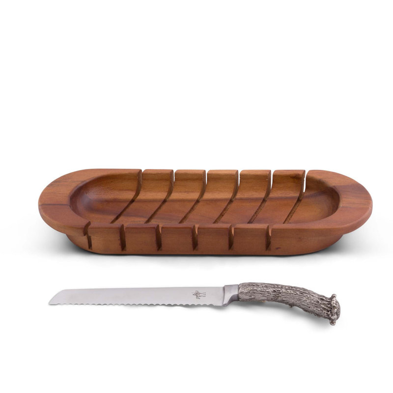 Vagabond House Lodge Acacia Wood Bread Board