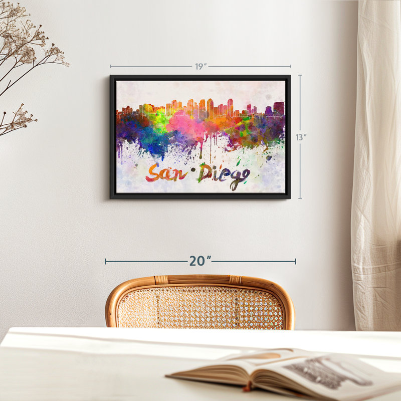 «San Diego Skyline Colors», H 13 po x l 19 po